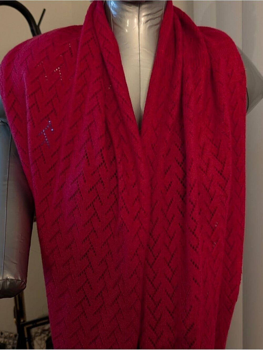Bright Magenta 100% Acrylic Knit Infinity Scarf